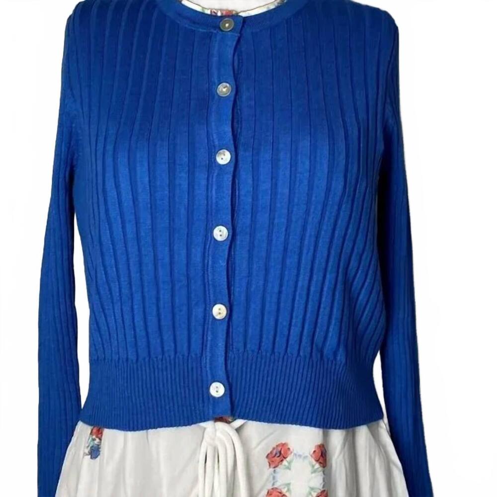 NEW LA'/SIMONA women’s floral maxi dress & cardigan set in white/blue - Picture 6 of 6